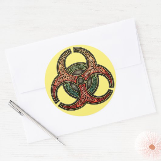 Knotwork Biohazard Stickers (Envelop)