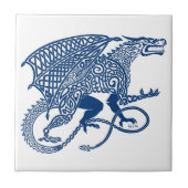 Knotwork Blue Dragon Tegeltje (Voorkant)