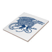 Knotwork Blue Dragon Tegeltje (Zijkant)