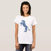 Knotwork Blue Unicorn T-shirt (Voorkant volledig)