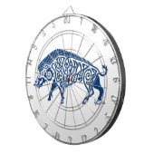 Knotwork Boar, blauw Dartbord (Voorkant Rechts)