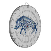 Knotwork Boar, blauw Dartbord (Voorkant Links)