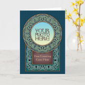 Knotwork Circle Foto Lijst Wenskaart Kaart (Gele Bloem)