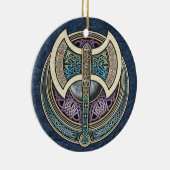 Knotwork Labrys Pendant/Ornament Keramisch Ornament (Rechts)