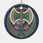 Knotwork Labrys Pendant/Ornament Keramisch Ornament (Voorkant)