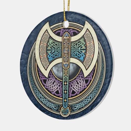 Knotwork Labrys Pendant/Ornament Keramisch Ornament (Links)