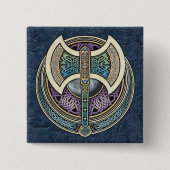 Knotwork Labrys Square Button (Voorkant)