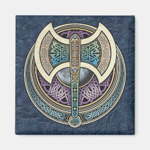 Knotwork Labrys Square Magnet