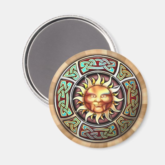 Knotwork Sun Face Magnet (Voorkant / Achterkant)