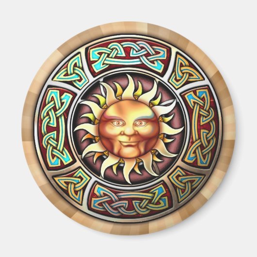 Knotwork Sun Face Magnet (Voorkant)