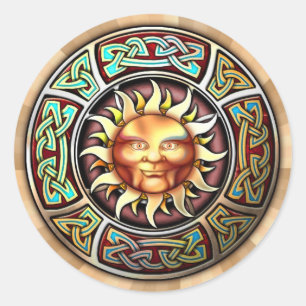 Knotwork Sun Face Stickers