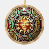 Knotwork Sun Pendant/Ornament Keramisch Ornament (Voorkant)