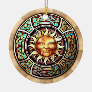 Knotwork Sun Pendant/Ornament Keramisch Ornament