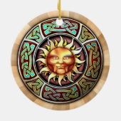 Knotwork Sun Pendant/Ornament Keramisch Ornament (Achterkant)