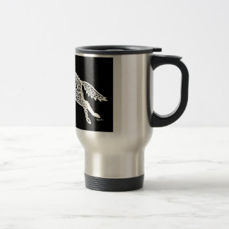 Knotwork Wolf, White on Black Reisbeker