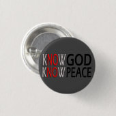 Know God Know Peace Ronde Button 3,2 Cm (Voorkant /achterkant)