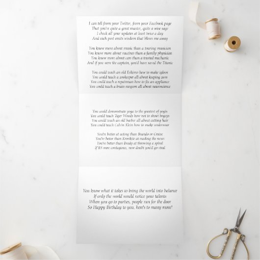 'Know-it-All'-B-day Drieluik Kaart (Binnen)