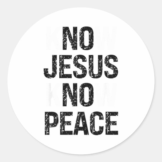 Know Jesus Know Peace Christian Vibes Ronde Sticker (Voorkant)