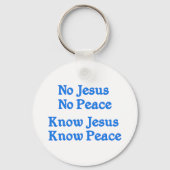 Know Jesus Know Peace Sleutelhanger (Voorkant)