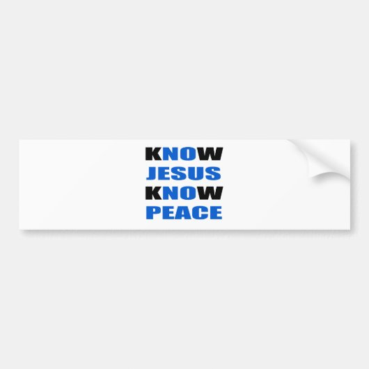 kNOw Jezus kNOw Vrede Bumpersticker (Voorkant)