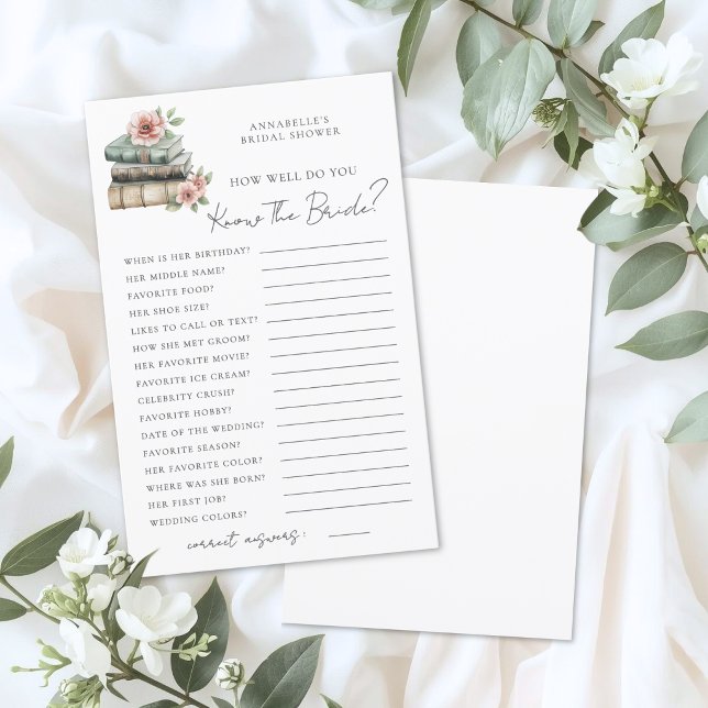 Know The Bride Book Bridal Shower Game (Know The Bride Book Bridal Shower Game)