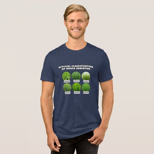 Know Your Grass Varieties Tri-Blend Shirt (Voorkant volledig)