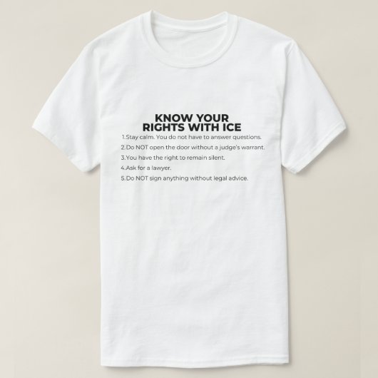Know Your Rights With ICE T-shirt (Design voorkant)
