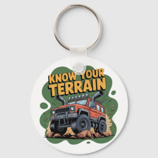 Know Your Terrain 4x4 Off Road Truck Cartoon Sleutelhanger