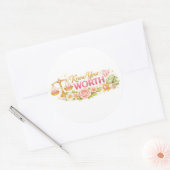 Know your worth ronde sticker (Envelop)
