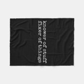 Knower Of Stuff Fixer Of Things Funny Handyman Dad Fleece Deken (Voorkant (Horizontaal))