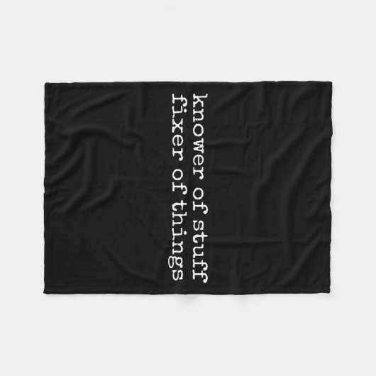 Knower Of Stuff Fixer Of Things Funny Handyman Dad Fleece Deken (Voorkant (Horizontaal))