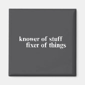 Knower Of Stuff Fixer Of Things Funny Handyman Dad Magneet (Voorkant)