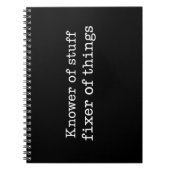 Knower of Stuff Fixer of Things Funny Handyman Dad Notitieboek (Voorkant)