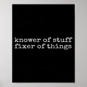 Knower Of Stuff Fixer Of Things Funny Handyman Dad Poster (Voorkant)