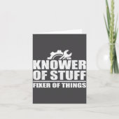 Knower Of Stuff Fixer Of Things Funny Mechanic Fat Kaart (Voorkant)