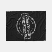 Knower Of Stuff Fixer Of Things Funny Stamp  Fleece Deken (Voorkant (Horizontaal))