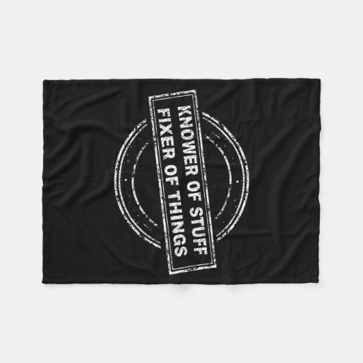 Knower Of Stuff Fixer Of Things Funny Stamp  Fleece Deken (Voorkant (Horizontaal))