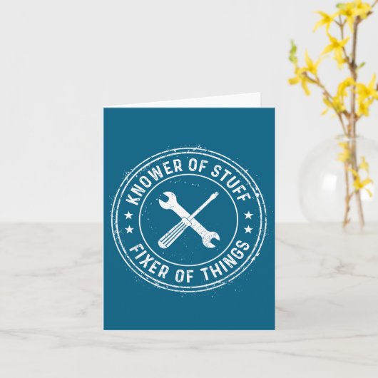 Knower Of Stuff Fixer Of Things Handyman Dad Fathe Kaart (Gele Bloem)