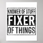 Knower Of Stuff Fixer Of Things Handyman Dad Fathe Poster (Voorkant)