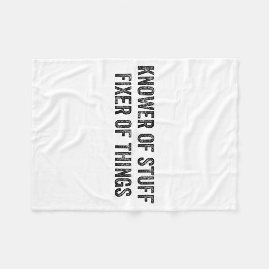 Knower Of Stuff Fixer Of Things Men Dad Funny Mech Fleece Deken (Voorkant (Horizontaal))