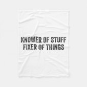 Knower Of Stuff Fixer Of Things Men Dad Funny Mech Fleece Deken (Voorkant)