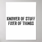 Knower Of Stuff Fixer Of Things Men Dad Funny Mech Poster (Voorkant)