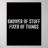 Knower Of Stuff Fixer Of Things Men Dad Funny Mech Poster (Voorkant)