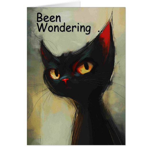  Knowing Black Ninja Cat Wondering  (Voorkant)