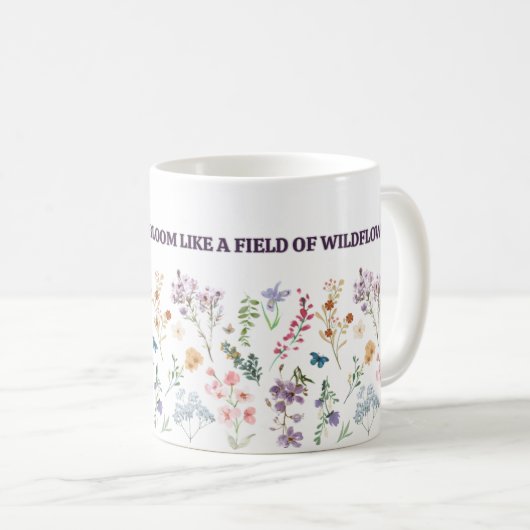 Knowledge bloom mug, wildflower study inspiration koffiemok (Voorkant rechts)