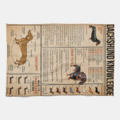 Knowledge Dachshund Wiener Dog Theedoek (Horizontaal)