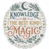 Knowledge is the Best Kind of Magic Book Moon Sticker (Voorkant)