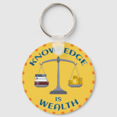 Knowledge is Wealth Intelligence Gezegde Sleutelha Sleutelhanger (Voorkant)