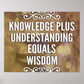 Knowledge Plus Understanding Wisdom-Poster Poster (Voorkant)
