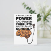 Knowledge Power Funny Quote Ironic Meme Brain Briefkaart (Staand voorkant)